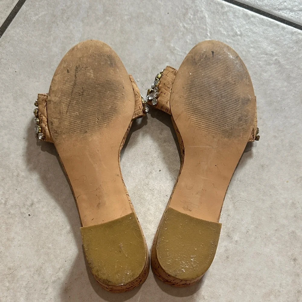 Lilly Pulitzer Trish Cork & Crystal Rhinestone mule‎ sandals